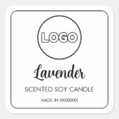 ロゴを追加 おしゃれな minimalist 現代風 トレンディー スクエアシール (正面)