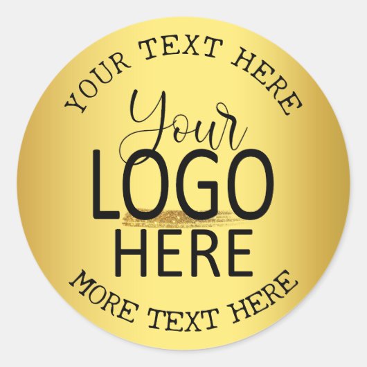 ロゴを追加 お好きなデザインの金箔背景ステッカーを作成 ラウンドシール (正面)