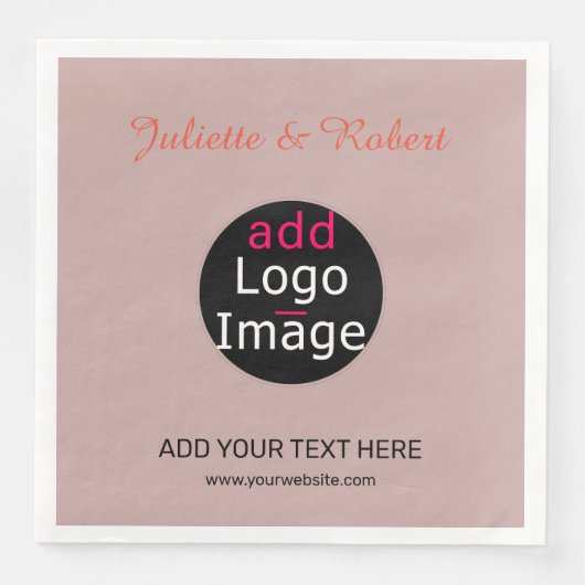 ロゴを追加 ウェディング ダスティ ローズ色 芸術 (正面)