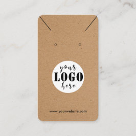 ロゴを追加 シンプルクラフト紙のイヤリング ディスカード 名刺