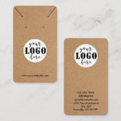 ロゴを追加 シンプルクラフト紙のイヤリング ディスカード 名刺 (正面/裏面)