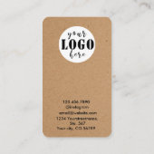 ロゴを追加 シンプルクラフト紙のイヤリング ディスカード 名刺 (裏面)