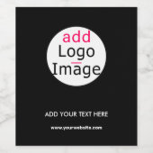 ロゴを追加 ビジネス カジュアル オーダーメイド ブラック ブランド ワインラベル (シングルラベル)