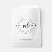 ロゴを追加 ミニマル モノグラム 黒と白 フェイバーバッグ (正面)