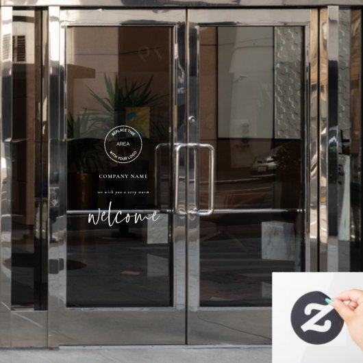 ロゴを追加 会社名へようこそ ウィンドウサイン (オフィスドア)