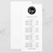 ロゴを追加 価格リスト メニュー (正面/裏面)