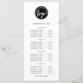 ロゴを追加 価格リスト メニュー