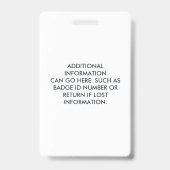 ロゴを追加 現代のミニマルな写真 白 ID バッジ (裏面)