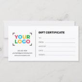 ロゴを追加 現代のQRコード ギフト証明書 (正面)