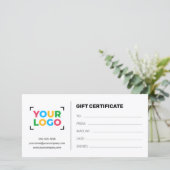 ロゴを追加 現代のQRコード ギフト証明書 (スタンド正面)