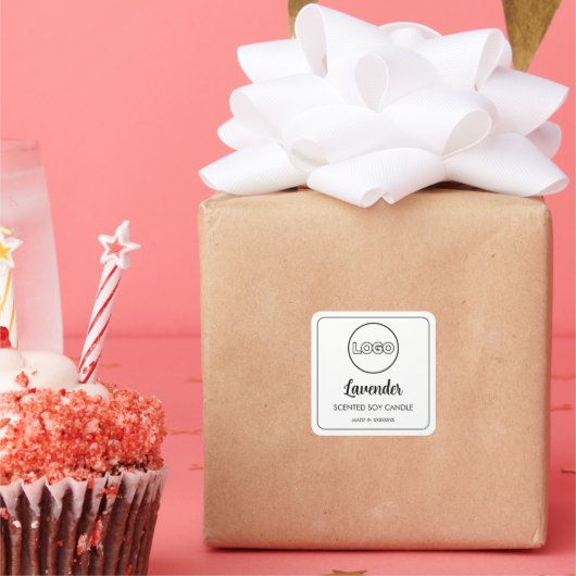 ロゴを追加 製品ラベル ミニマル モダン トレンディ スクエアシール (パーティー)