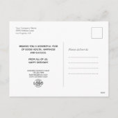 ロゴを追加Burgundyキャンドル事業ハッピーバースデー シーズンポストカード (裏面)