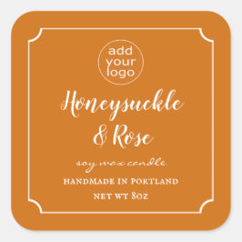 ロゴを追加Candle Burnt Orange Label Square スクエアシール
