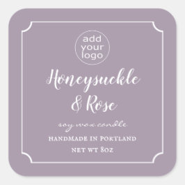 ロゴを追加Candle Lavender Label Square スクエアシール