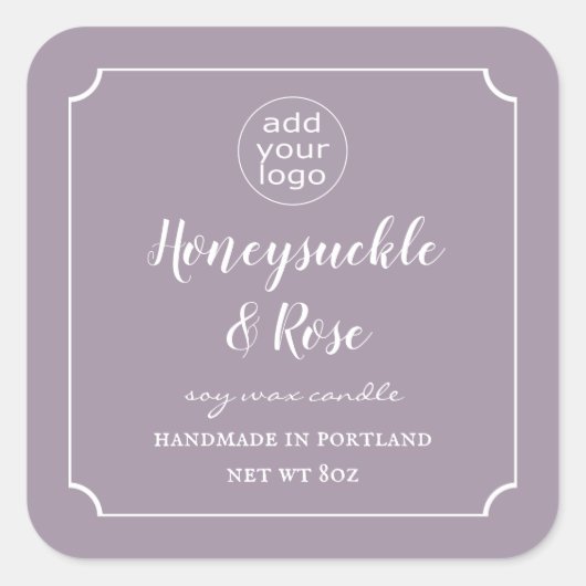 ロゴを追加Candle Lavender Label Square スクエアシール (正面)