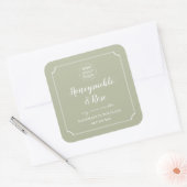 ロゴを追加Candle Sage Green Label Square スクエアシール (封筒)