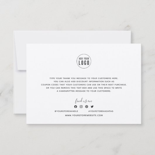 ロゴを追加Dark Grayありが縁どとうござい素朴ます サンキューカード (正面)