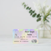 ロゴを追加Holigraph Unicorn Drippクレジットカード 名刺 (スタンド正面)