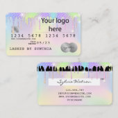 ロゴを追加Holigraph Unicorn Drippクレジットカード 名刺 (正面/裏面)