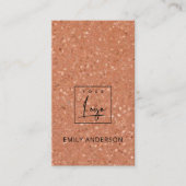 ロゴを追加TERRACOTTA R TERRAZZOテクスチ素朴ャ 名刺 (正面)