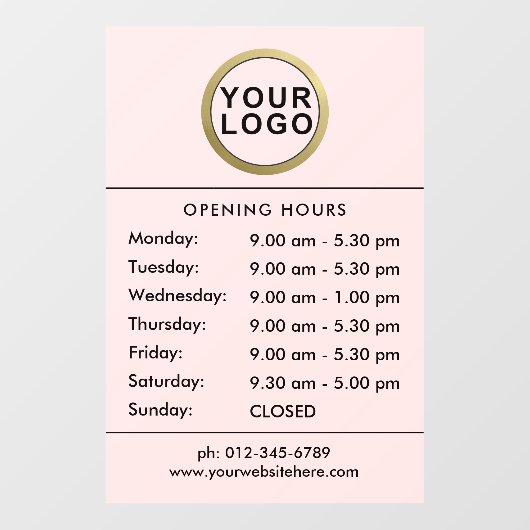 ロゴを開く時間ウィンドウが閉まる |赤面ピンク ウィンドウサイン (シート)