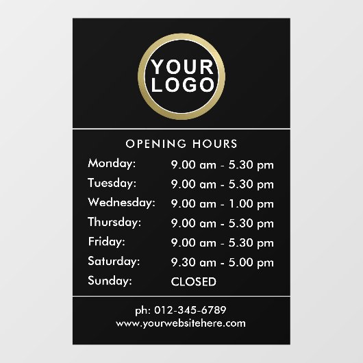 ロゴを開く時間ウィンドウが閉まる |黒 ウィンドウサイン (シート)