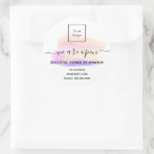 ロゴを開く白いパステルインテリアデザイナー ラウンドシール (バッグ)