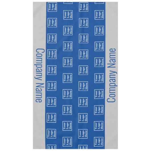 ロゴを青と灰色で表示 テーブルクロス (正面)