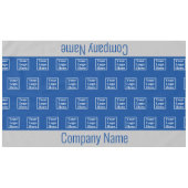 ロゴを青と灰色で表示 テーブルクロス (正面(横))