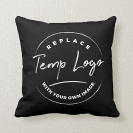 ロゴを黒に焼企業の印した クッション