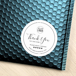 ロゴを黒に追加す縁どるレビュー ラウンドシール