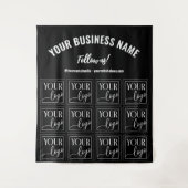 ロゴを黒後を追にUs Small Business Backdrop タペストリー (正面)