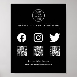 ロゴをQRコードで表示 フォロー スキャンしてつながろう ポスター