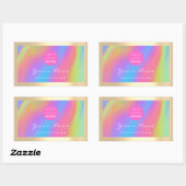 ロゴアイラッシュメイクアップヘア爪、 ネイル自筆黄金 長方形シール (シート)