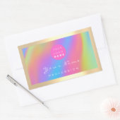 ロゴアイラッシュメイクアップヘア爪、 ネイル自筆黄金 長方形シール (封筒)