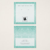 ロゴアクアブルーグリッターイヤリング表示カードの追加 (正面&裏面)