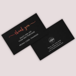 ロゴアップロード赤お礼割引名刺 名刺