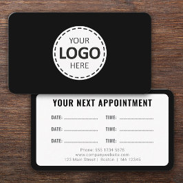 ロゴアップロード モダンシンプル予約 ブラック 名刺