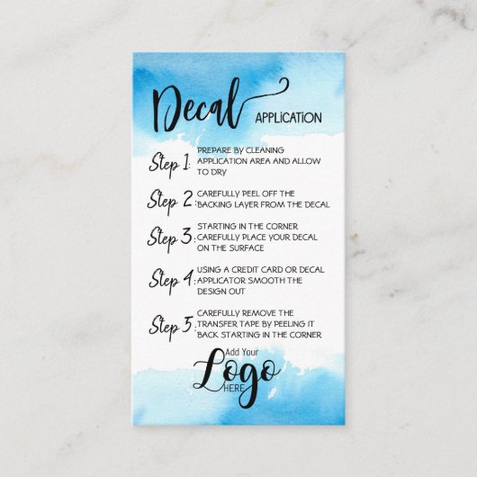 ロゴアプリケーションカードの気にビニールを追加する 名刺 (正面)