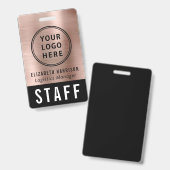 ロゴイベントスタッフ従業員バラ金ゴールドID バッジ (正面&裏面)