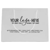 ロゴイベントビジネスカンパニーブランドグレー ラージペーパーバッグ (正面)