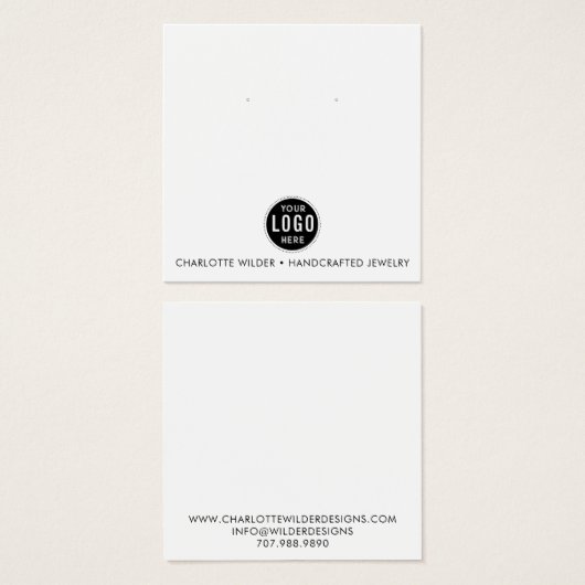 ロゴイヤリングジュエリー表示カード (正面&裏面)