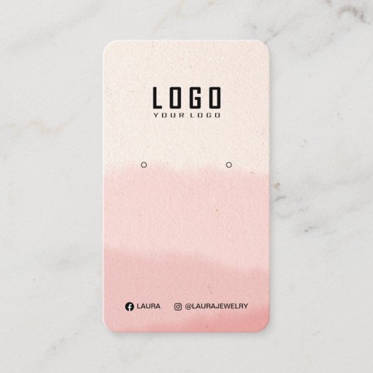 ロゴイヤリングディスプレイカードソーシャルメディアの水色 名刺 (正面)