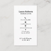 ロゴイヤリングディスプレイカードソーシャルメディア白黒 名刺 (裏面)