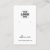 ロゴイヤリングディスプレイカードソーシャルメディア白黒 名刺 (正面)