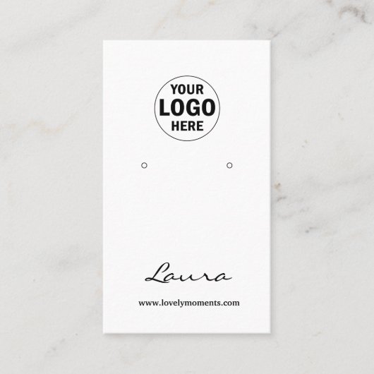 ロゴイヤリングディスプレイカードソーシャルメディア白黒 名刺 (正面)