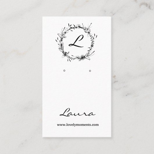 ロゴイヤリングディスプレイカードソーシャルメディア白黒 名刺 (正面)