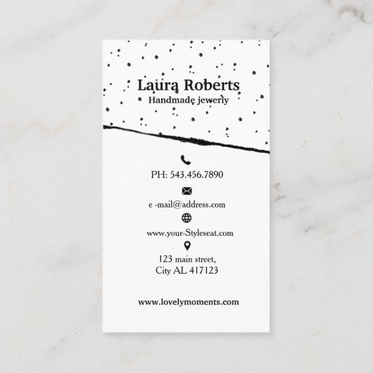 ロゴイヤリング表示カード抽象デザイン 名刺 (裏面)