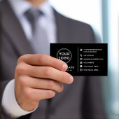 ロゴウェブサイトソーシャルメディアQRブラックビジネスカード