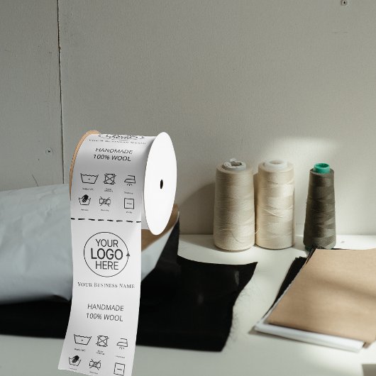 ロゴウールクロス服飾アイコ気にン製品ラベル サテンリボン